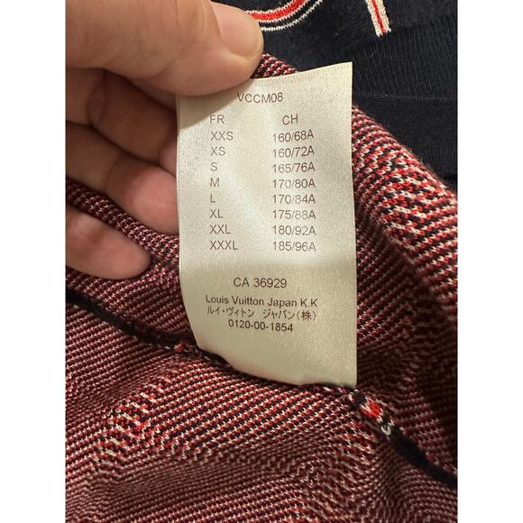 LOUIS VUITTON Jacquard Windowpane Check Cardigan Navy Wool - Picture 9 of 13